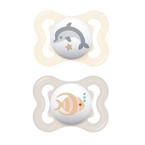 MAM Air Baby Pacifier, for Sensitive Skin, Sterilizer Case, 2 Pack, 0-6 Months, Unisex