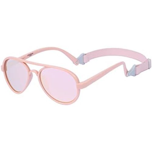 COCOSAND Baby Boys Girls Aviator Sunglasses with Strap Polarized Flexible Retro Pilot for Infants Toddler Age 0-24 Months