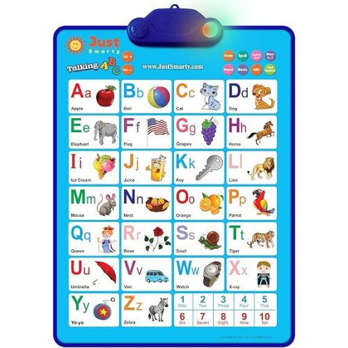 Just Smarty Interactive Alphabet Wall Chart, Blue with Light