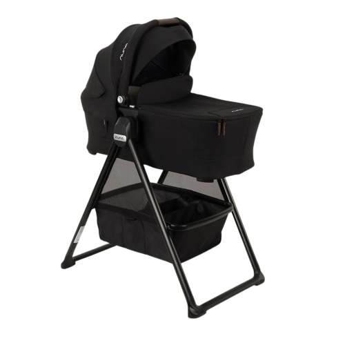 Nuna SWIV & TRIV Series Bassinet + Stand - Caviar / Chocolate