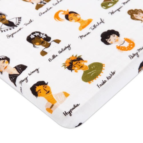 Muslin All-Stages Bassinet Sheet - Women In History