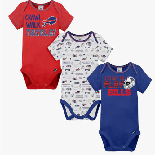 Gerber NFL unisex-baby Nfl Team 3 Pack Short Sleeve Onesie Bodysuit