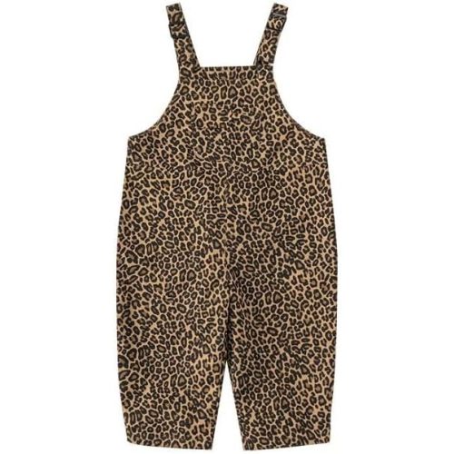 12Months-6Years Baby Girls Boys Leopard Overalls Toddler Print Bib Pants Kids Jeans Jumpsuit