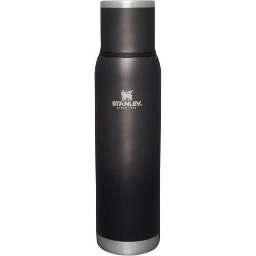 Stanley Adventure-To-Go Vacuum Bottle 1.4 qt | Wide Mouth with Leakproof Cup Lid | Keep Drinks Hot or Cold | Packable for Travel | Insulated Stainless Steel Thermal Bottle | BPA-Free | Charcoal Glow