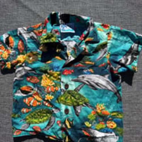 RJC Hawaiian Shirt 2T toddler with Ocean Life Print Made in Hawaii USA