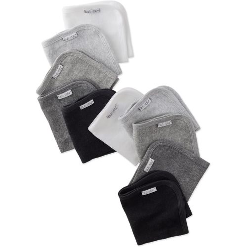 River 10-Pack Baby Terry Washcloths 100% Organic Cotton Absorbent for Baby and Toddler Boys & Girls, Stone Ombre Rainbow, One Size