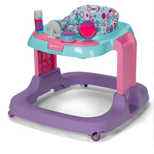 Safety 1st Ready, Set, Walk! DX Developmental Baby Walker with Wheels, Lavender Buzz