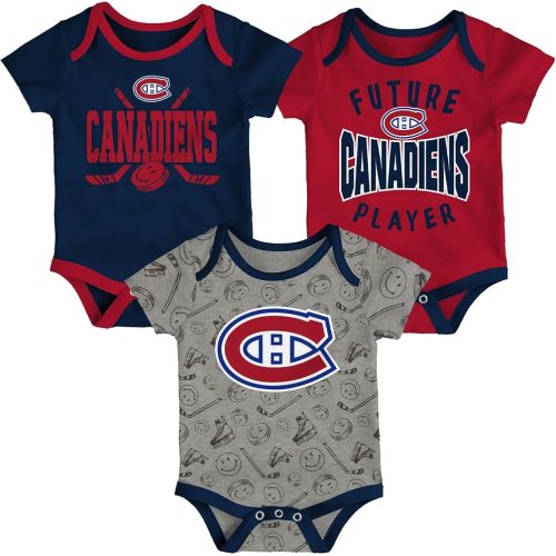 Newborn Montreal Canadiens Full Strength 3-Piece Creeper Set - Size Newborn