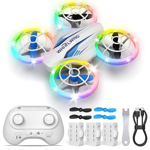 BlueFire Mini Drone for Kids Ages 6+, Remote Control Drone Toys with 3 Rechargable Batteries, Throw to Go, High Speeds Rotation, Self Spin & 3D Flip, RC Quadcopter RC Helicopter Plane for Kids(White)