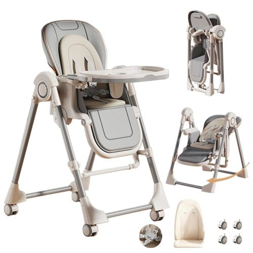2 in 1 Portable High Chair for Babies and Toddlers | 2 in 1, high chair, swing chair, easy to clean, foldable, travel with wheels cushion,adjustable height
