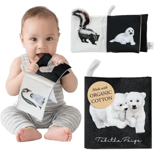 Organic Tummy Time Crinkle Book for Baby: High-Contrast Art for Sensory Play and On-the-Go Fun (Tabitha Paige Children's Book Series)