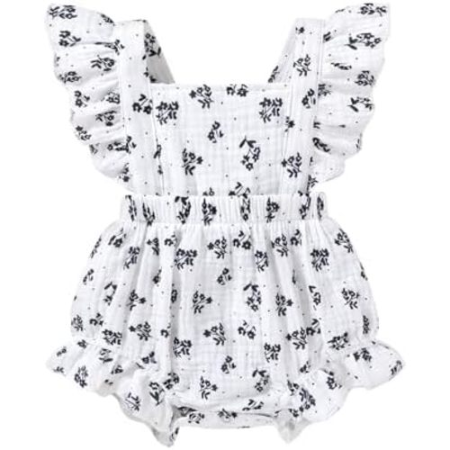 Happy Town Newborn Baby Girl Clothes Infant Summer Romper Sleeveless Floral Cute Outfits One Piece Jumpsuit Bodysuit