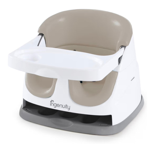 Ingenuity Baby Base 2-in-1 Booster Feeding and Floor Seat with Self-Storing Tray - Cashmere
