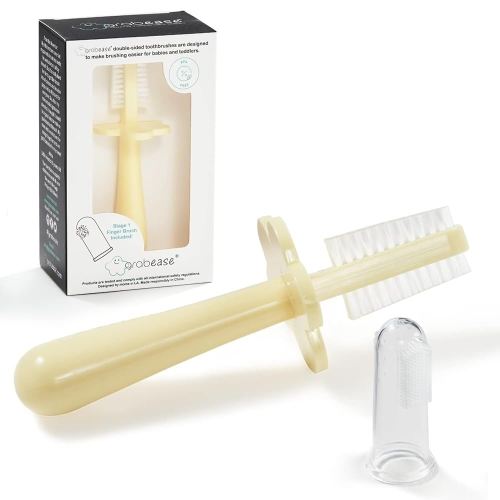 Baby Toothbrush Double Sided by grabease, Yellow