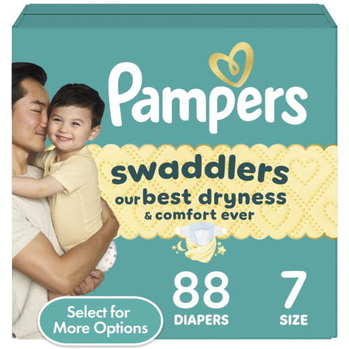 Free Shipping! Pampers Baby Diapers Size 7 88 Count Hypoallergenic Leak Protection Wetness Indicator