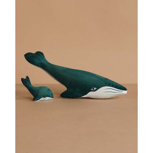 Bumbu Handmade Wooden Blue Whale Family Set