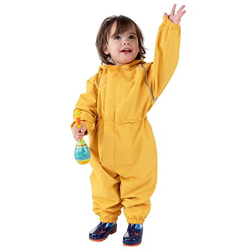 JAN & JUL Puddle-Dry Rain Play Suit for Toddlers | Waterproof, PFAS-Free, One-Piece Coveralls for Kids, Windproof, Adjustable, Safety Reflective Piping