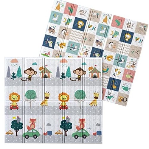 Foldable Baby Play Mat for Crawling, Extra Large Play Mat for Baby with Reversible Double-Sided, Waterproof Baby Playmat, Foam Play Mat for Baby,Kids -78.7"x70.8"x 0.6"