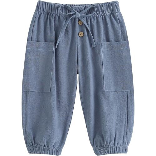 Twopumpkin Toddler Baby Girl Boy Cotton Linen Pants Balloon Hippie Long Pants Boho Muslin Basic Bottoms Clothes