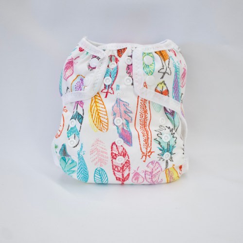 One Size Feather cloth diaper for prefolds or inserts, OS Diaper cover, AI2 Diaper,