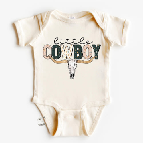 Little Cowboy Shirt, Western Baby Boy Bodysuits, Toddler Shirts, Long Sleeve Boys Outfit,