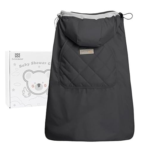 Bebamour Baby Carrier Winter Cover Universal Hoodie All Season Carrier Cover for Baby Carrier (Dark Grey)