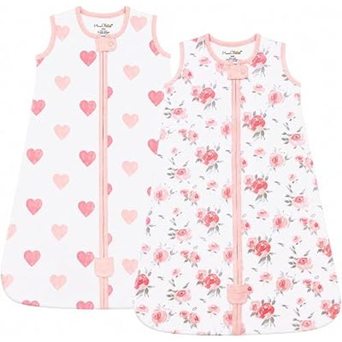 Organic Cotton Baby Wearable Blanket 1.0 TOG Sleep Sack 12-18 Months 2-Pack