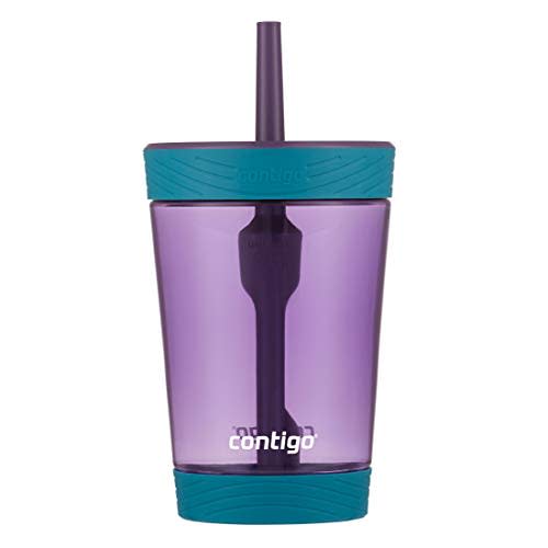 Contigo Kids Spill-Proof 14oz Tumbler with Straw and BPA Free Plastic, 2 Pack Juniper Robots & Blueberry Cosmos