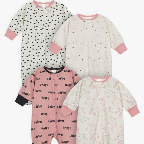 Onesies Brand baby-girls 4-pack Sleep 'N Play Footies Multi Pack