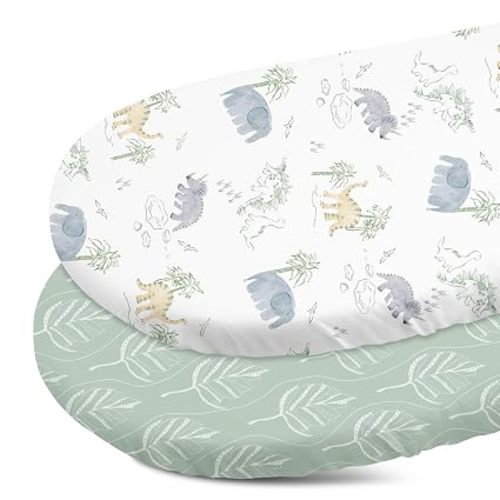Gllquen Baby Bassinet Sheets 2-Pack for Baby Girl Boy Sea Turtle | Soft Bassinet Mattress Sheet 32x16, Compatible with Halo Bassinest Swivel Sleeper, Baby Delight, Universal fitted,Baby Gift