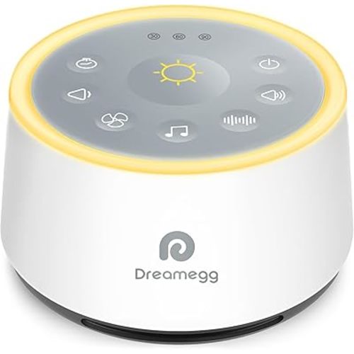 Dreamegg White Noise Machine - D1 Sound Machine for Sleeping & Relaxing, 24 Soothing Sounds, 3 Auto-off Timer, Soothing Night Light, Headphone jack, Noise Machine for Baby/Kid/Adults/Office, White