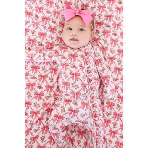 Bow Besties Ruffle Zipper Footie