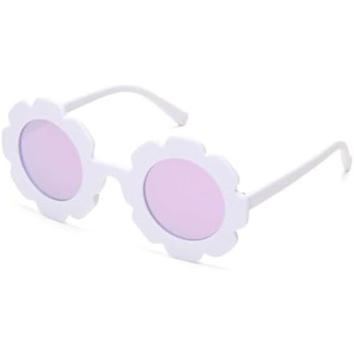 Round flower Sunglasses for Kids Girl Boys Matte Coloful Sunflower Shades Outdoors UV400 Protection Eyewear