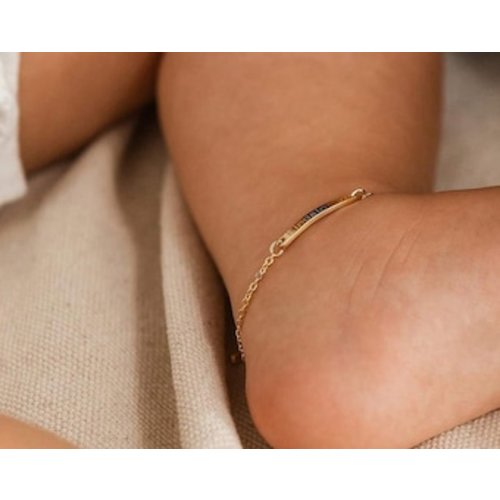 Personalized Baby Name Bracelet: Engraved ID Tag, Stainless Steel - Etsy