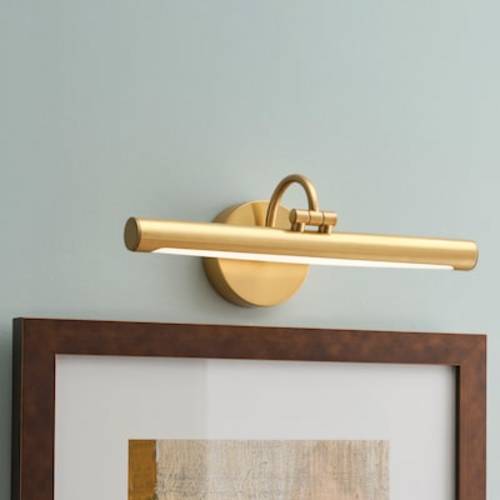 allen + roth Prichard 18-in 1-Light Brushed Gold LED Transitional Vanity Light Bar FS00080-BA at Lowes.com