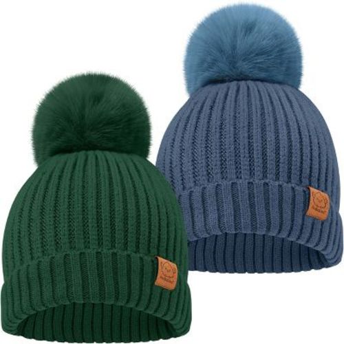 KeaBabies 2pk Baby Hats, Baby Beanies, Kids Hats for Baby Girls, Baby Boys, Toddler Winter Hat, 0-36 Months Infant Hat (Slate, Small)