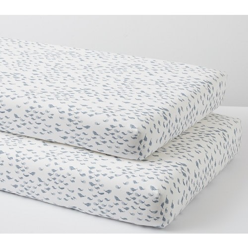 Watercolor Whale Organic Cotton Crib Fitted Sheet