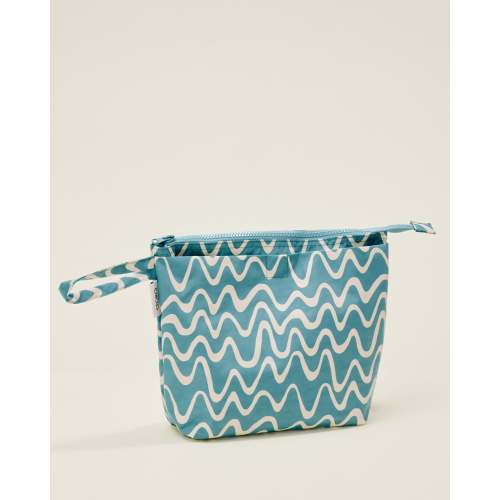 Quick Change Kit Bag Diaper Clutch Baby Bag With Changing Mat | Ocean Waves - Storq by Kindred Bravely