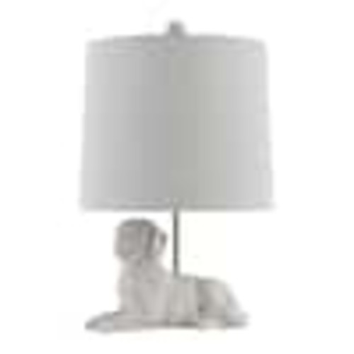 CRESTVIEW COLLECTION 23.5 in. White Washed Novelty Table Lamp with White Linen EVCBAVP2173B