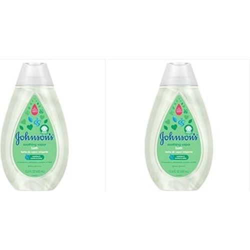 Johnson's Baby Vapor Bath with Soothing Aromas to Relax Babies, Tear-Free & Hypoallergenic Liquid Baby Bath Formula, No Parabens, Sulfates, Dyes, or Phthalates, 13.6 fl. oz (Pack of 2)