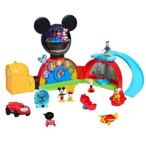 Disney Junior Mickey Mouse Deluxe Clubhouse Doll Playset, 10pc Character Figures with Clubhouse Accessories for Pretend Play