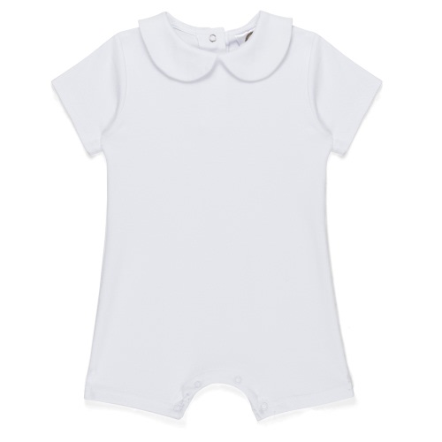 Blank Boy's Short Sleeved Peter Pan Romper