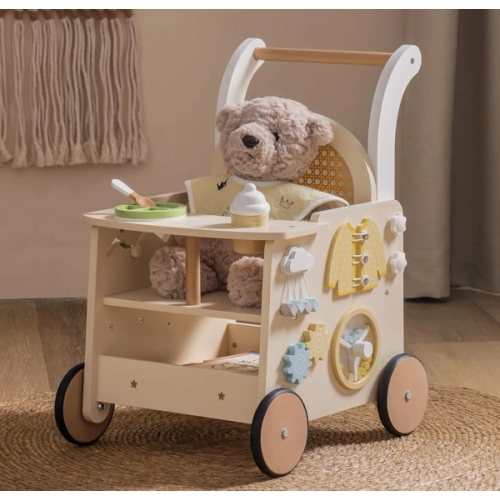 ROBUD Wooden Baby Push Walker - Rattan