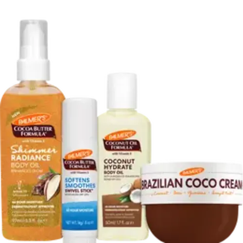 Palmer's Mini Faves Set with Shimmer Radiance Body Oil, Swivel Stick, Brazilian Coco Cream & Coconut Oil for Travel or Gifting - TikTok Shop