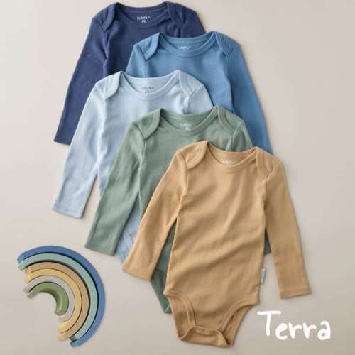 BLAKE 5-Pack Long Sleeve Bodysuits, Terra - butterblu | Maisonette