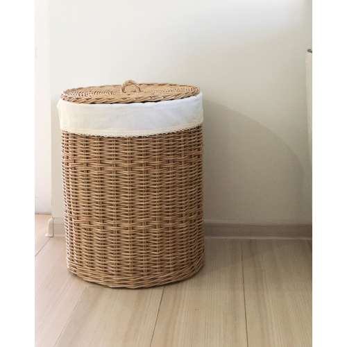 natural wicker laundry hamper storage basket with lid rattan handmade round laundry basket holder hamper woven bathroom organizer basket