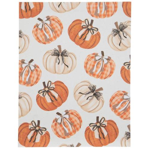 Pumpkins With Bows Scrapbook Paper - 8.5" x 11"