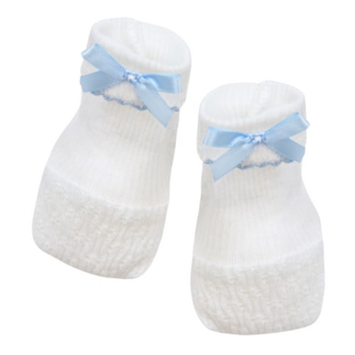 Paty Knit Booties (Blue, no bow)