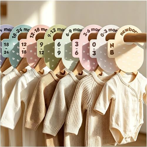 8-Color Baby Closet Dividers Nursery Baby Clothes Size Organizer Dividers