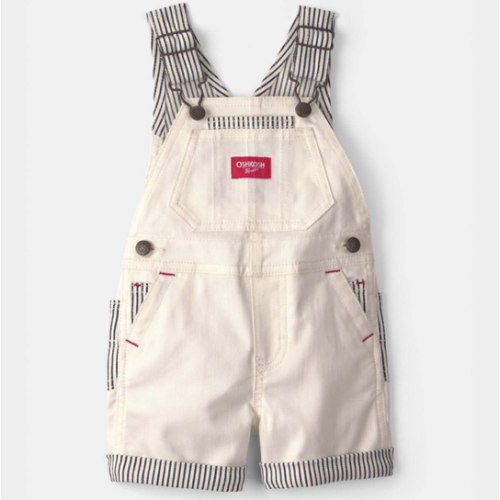 Baby Striped Shortall - Ivory/Navy Blue - OshKosh B'gosh | Carter's
